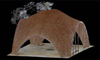  3D model of the full-scale droneport prototype as obtained from the laser scans (Venice, 2016)